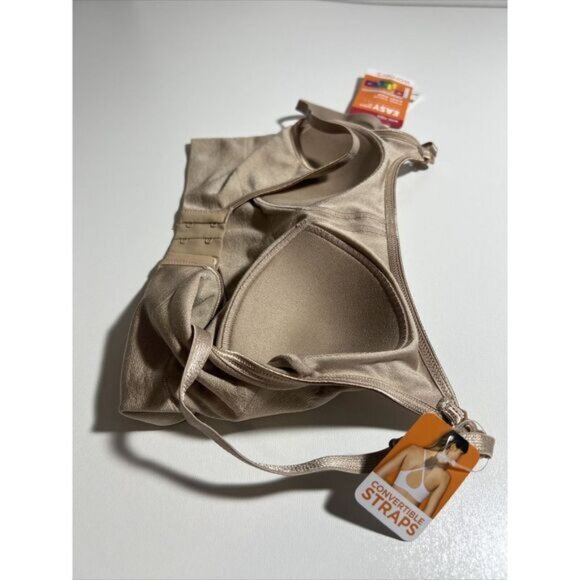 NWT WARNER'S EASY DOES IT W/F NUDE CONVERTIBLE‎ STRAPS BRA RM0911A XSMALL $38 - Picture 5 of 6